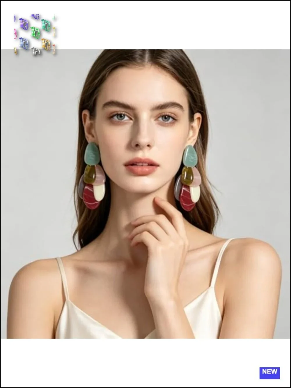 Acrylic Dangle Earrings Boho Teardrop Resin Geometric Statement Drop Earrings